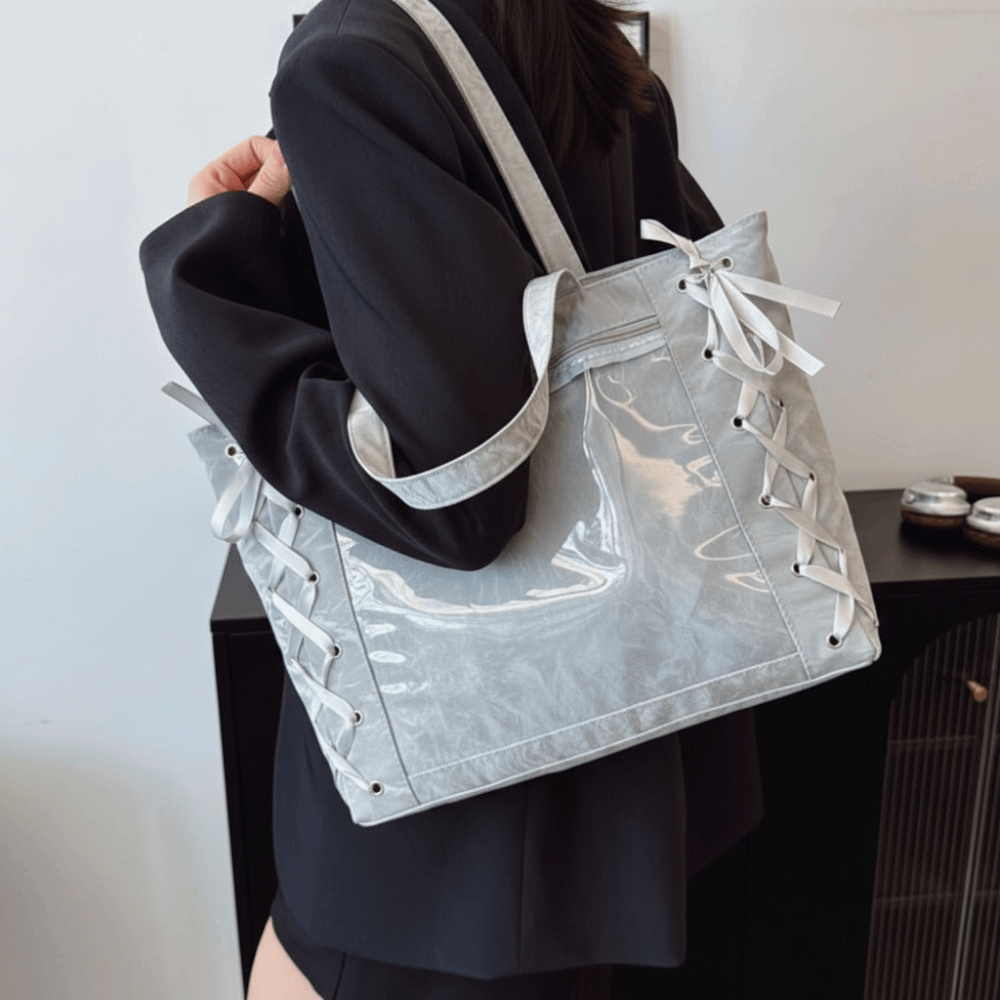 Lace-up Simple Itabag Badge Di - Tote Bag Beach recension och pris