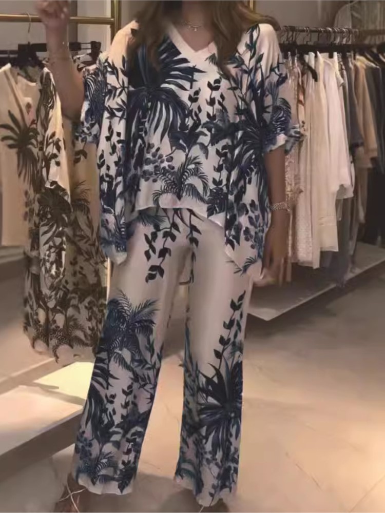 Elegant Two Piece Office Suit  - Romper Floral Print recension och pris