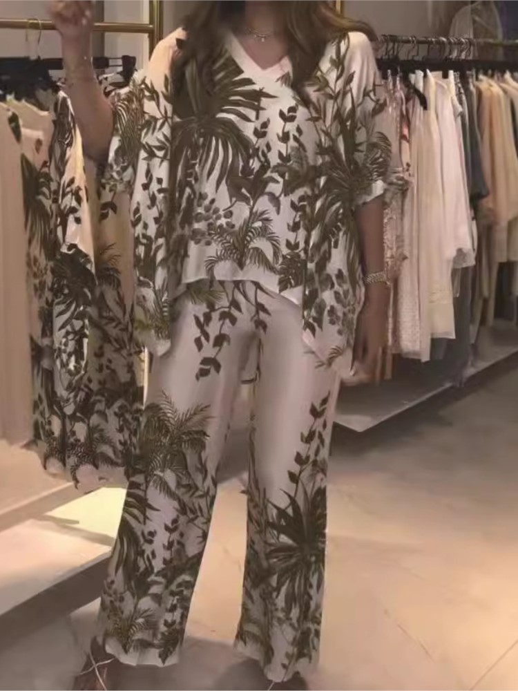 Elegant Two Piece Office Suit  - Romper Floral Print recension och pris