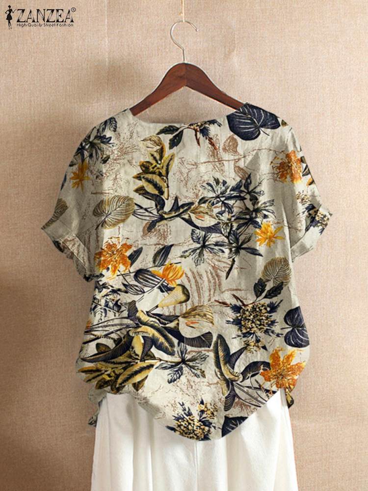 ZANZEA Women Cotton Shirt Fash - Romper Floral Print recension och pris